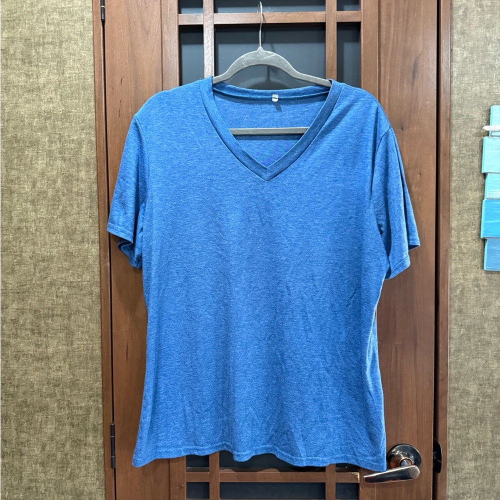 Blue V-Neck Women’s Top - Preowned